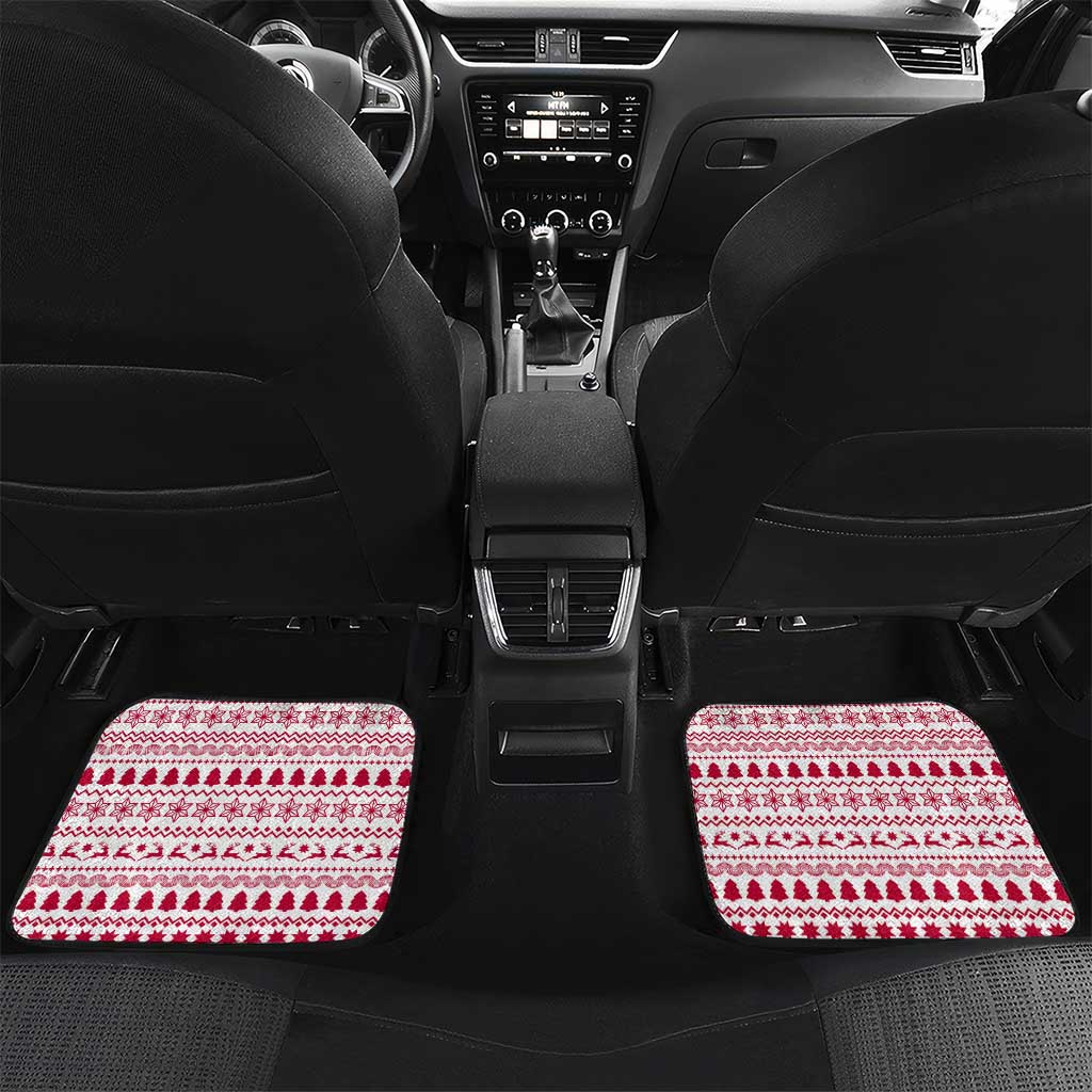 Japan Christmas Car Mats with Santa Mount Fuji Rising Sun and Festive Pattern Design - Wonder Print Shop