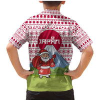 Japan Christmas Family Matching Mermaid Dress and Hawaiian Shirt with Santa Mount Fuji Rising Sun and Festive Pattern Design - Wonder Print Shop