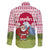 Japan Christmas Family Matching Off The Shoulder Long Sleeve Dress and Hawaiian Shirt with Santa Mount Fuji Rising Sun and Festive Pattern Design - Wonder Print Shop