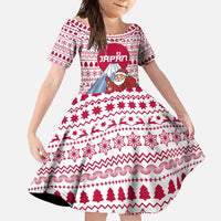 Japan Christmas Family Matching Off Shoulder Maxi Dress and Hawaiian Shirt with Santa Mount Fuji Rising Sun and Festive Pattern Design - Wonder Print Shop