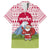 Japan Christmas Family Matching Off Shoulder Short Dress and Hawaiian Shirt with Santa Mount Fuji Rising Sun and Festive Pattern Design - Wonder Print Shop