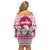 Japan Christmas Family Matching Off Shoulder Short Dress and Hawaiian Shirt with Santa Mount Fuji Rising Sun and Festive Pattern Design - Wonder Print Shop
