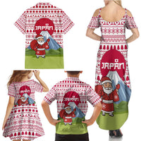 Japan Christmas Family Matching Summer Maxi Dress and Hawaiian Shirt with Santa Mount Fuji Rising Sun and Festive Pattern Design - Wonder Print Shop