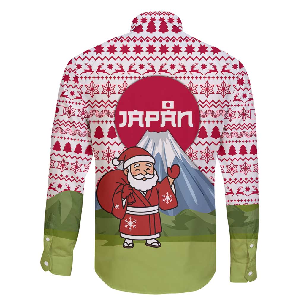 Japan Christmas Family Matching Summer Maxi Dress and Hawaiian Shirt with Santa Mount Fuji Rising Sun and Festive Pattern Design - Wonder Print Shop
