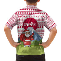Japan Christmas Hawaiian Shirt with Santa Mount Fuji Rising Sun and Festive Pattern Design - Wonder Print Shop