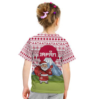Japan Christmas Kid T Shirt with Santa Mount Fuji Rising Sun and Festive Pattern Design - Wonder Print Shop