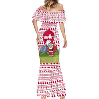 Japan Christmas Mermaid Dress with Santa Mount Fuji Rising Sun and Festive Pattern Design - Wonder Print Shop