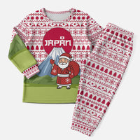 Japan Christmas Pajama Set with Santa Mount Fuji Rising Sun and Festive Pattern Design - Wonder Print Shop