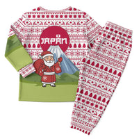 Japan Christmas Pajama Set with Santa Mount Fuji Rising Sun and Festive Pattern Design - Wonder Print Shop
