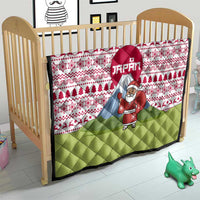 Japan Christmas Quilt with Santa Mount Fuji Rising Sun and Festive Pattern Design - Wonder Print Shop