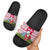 Japan Christmas Slide Sandals with Santa Mount Fuji Rising Sun and Festive Pattern Design - Wonder Print Shop