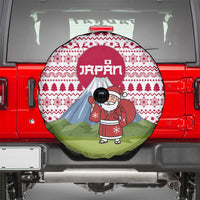 Japan Christmas Spare Tire Cover with Santa Mount Fuji Rising Sun and Festive Pattern Design - Wonder Print Shop