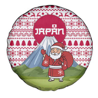 Japan Christmas Spare Tire Cover with Santa Mount Fuji Rising Sun and Festive Pattern Design - Wonder Print Shop
