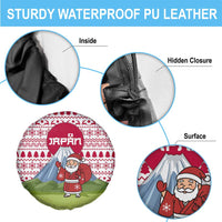 Japan Christmas Spare Tire Cover with Santa Mount Fuji Rising Sun and Festive Pattern Design - Wonder Print Shop