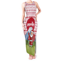 Japan Christmas Tank Maxi Dress with Santa Mount Fuji Rising Sun and Festive Pattern Design - Wonder Print Shop