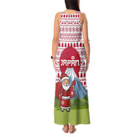 Japan Christmas Tank Maxi Dress with Santa Mount Fuji Rising Sun and Festive Pattern Design - Wonder Print Shop