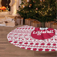 Japan Christmas Tree Skirt with Santa Mount Fuji Rising Sun and Festive Pattern Design - Wonder Print Shop