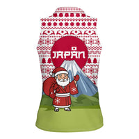 Japan Christmas Women Sleeveless Polo Shirt with Santa Mount Fuji Rising Sun and Festive Pattern Design - Wonder Print Shop