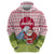 Japan Christmas Zip Hoodie with Santa Mount Fuji Rising Sun and Festive Pattern Design - Wonder Print Shop