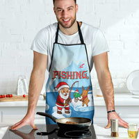 Christmas Fishing Apron with Santa Claus Reindeer Iceberg and Merry Fishmas Design - Wonder Print Shop