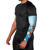 Christmas Fishing Arm Sleeves with Santa Claus Reindeer Iceberg and Merry Fishmas Design - Wonder Print Shop