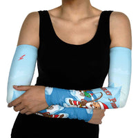 Christmas Fishing Arm Sleeves with Santa Claus Reindeer Iceberg and Merry Fishmas Design - Wonder Print Shop