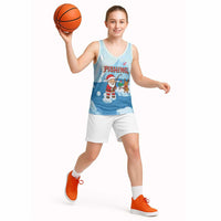 Christmas Fishing Basketball Jersey with Santa Claus Reindeer Iceberg and Merry Fishmas Design - Wonder Print Shop