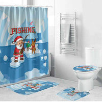 Christmas Fishing Bathroom Set with Santa Claus Reindeer Iceberg and Merry Fishmas Design - Wonder Print Shop