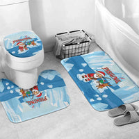 Christmas Fishing Bathroom Set with Santa Claus Reindeer Iceberg and Merry Fishmas Design - Wonder Print Shop