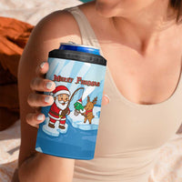 Christmas Fishing 4 in 1 Can Cooler Tumbler with Santa Claus Reindeer Iceberg and Merry Fishmas Design - Wonder Print Shop