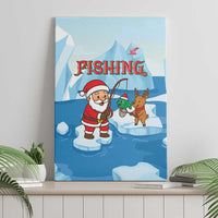 Christmas Fishing Canvas Wall Art with Santa Claus Reindeer Iceberg and Merry Fishmas Design - Wonder Print Shop