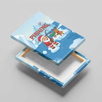 Christmas Fishing Canvas Wall Art with Santa Claus Reindeer Iceberg and Merry Fishmas Design - Wonder Print Shop