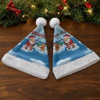 Christmas Fishing Christmas Santa Hat with Santa Claus Reindeer Iceberg and Merry Fishmas Design - Wonder Print Shop