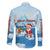 Christmas Fishing Family Matching Long Sleeve Bodycon Dress and Hawaiian Shirt with Santa Claus Reindeer Iceberg and Merry Fishmas Design - Wonder Print Shop