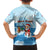 Christmas Fishing Family Matching Off The Shoulder Long Sleeve Dress and Hawaiian Shirt with Santa Claus Reindeer Iceberg and Merry Fishmas Design - Wonder Print Shop