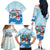 Christmas Fishing Family Matching Off The Shoulder Long Sleeve Dress and Hawaiian Shirt with Santa Claus Reindeer Iceberg and Merry Fishmas Design - Wonder Print Shop