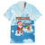 Christmas Fishing Family Matching Off The Shoulder Long Sleeve Dress and Hawaiian Shirt with Santa Claus Reindeer Iceberg and Merry Fishmas Design - Wonder Print Shop