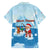 Christmas Fishing Family Matching Off The Shoulder Long Sleeve Dress and Hawaiian Shirt with Santa Claus Reindeer Iceberg and Merry Fishmas Design - Wonder Print Shop
