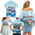 Christmas Fishing Family Matching Off Shoulder Short Dress and Hawaiian Shirt with Santa Claus Reindeer Iceberg and Merry Fishmas Design - Wonder Print Shop