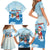 Christmas Fishing Family Matching Short Sleeve Bodycon Dress and Hawaiian Shirt with Santa Claus Reindeer Iceberg and Merry Fishmas Design - Wonder Print Shop