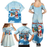 Christmas Fishing Family Matching Summer Maxi Dress and Hawaiian Shirt with Santa Claus Reindeer Iceberg and Merry Fishmas Design - Wonder Print Shop