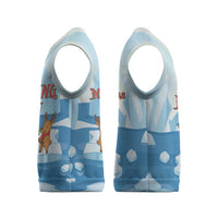 Christmas Fishing Christmas Knitted V-Neck Vest with Santa Claus Reindeer Iceberg and Merry Fishmas Design - Wonder Print Shop