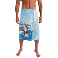 Christmas Fishing Lavalava with Santa Claus Reindeer Iceberg and Merry Fishmas Design - Wonder Print Shop