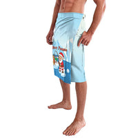 Christmas Fishing Lavalava with Santa Claus Reindeer Iceberg and Merry Fishmas Design - Wonder Print Shop