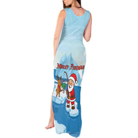 Christmas Fishing Tank Maxi Dress with Santa Claus Reindeer Iceberg and Merry Fishmas Design - Wonder Print Shop