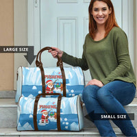 Christmas Fishing Travel Bag with Santa Claus Reindeer Iceberg and Merry Fishmas Design - Wonder Print Shop
