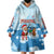 Christmas Fishing Wearable Blanket Hoodie with Santa Claus Reindeer Iceberg and Merry Fishmas Design - Wonder Print Shop