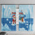 Christmas Fishing Window Curtain with Santa Claus Reindeer Iceberg and Merry Fishmas Design - Wonder Print Shop
