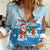 Christmas Fishing Women Casual Shirt with Santa Claus Reindeer Iceberg and Merry Fishmas Design - Wonder Print Shop