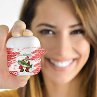 Christmas Fishing AirPods Case with Santa Claus Fish Tree and Red Snowflake Pattern - Wonder Print Shop
